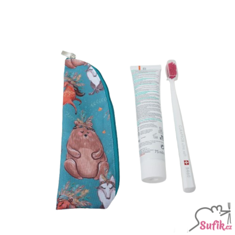 Kapsička na příbory/kartáček na zuby  7x26 cm indiánská zvířátka 