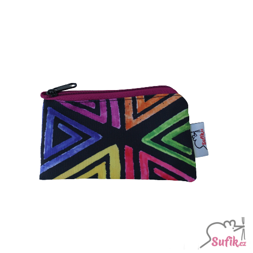 Kapsička na zip 9x14 cm zamotané trojúhelníky