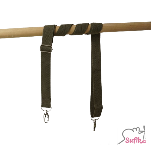 Černý lesklý popruh 4 cm, niklové kování