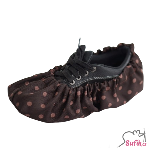 Návleky na boty 19-24 hnědý puntík na hnědé