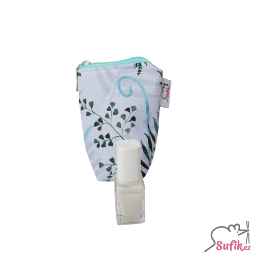 Kosmetická taštička kapradí na sv. šedé