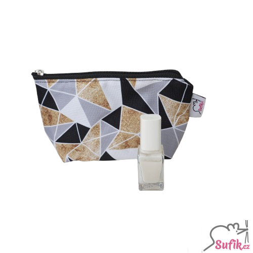 Kosmetická taštička zlaté a černé trojúhelníky