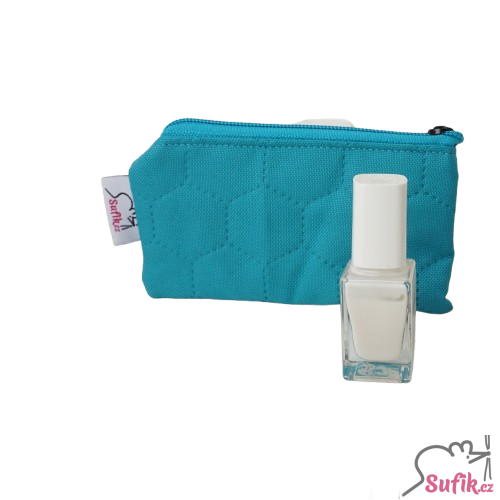 Kapsička na zip 8x13,5 cm tyrkysový prošev