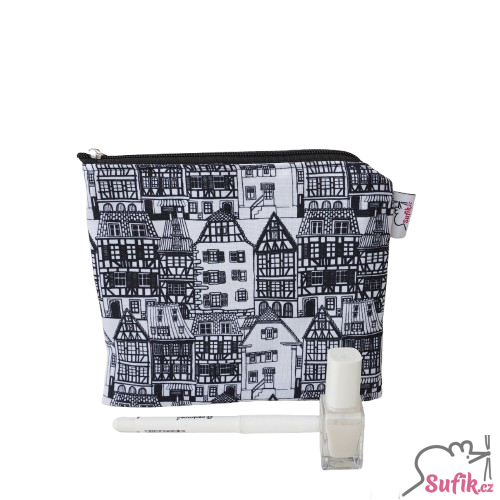 Kapsička na zip 17x19 cm domečky