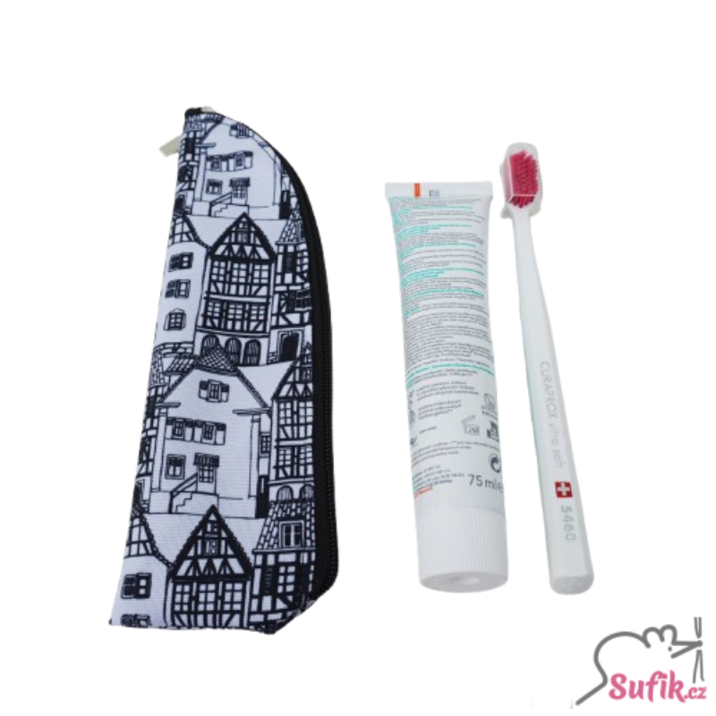 Kapsička na příbory/kartáček na zuby domečky