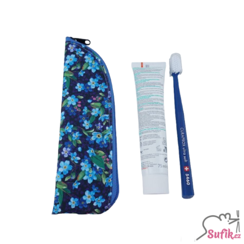 Kapsička na příbory/kartáček na zuby pomněnky