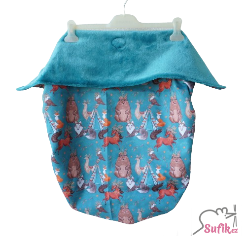 Nepadací deka indiana boy + tyrkys vnitřek