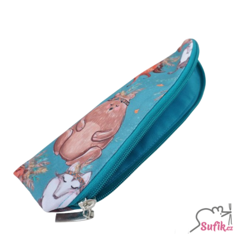 Kapsička na příbory/kartáček na zuby  7x26 cm indiánská zvířátka 