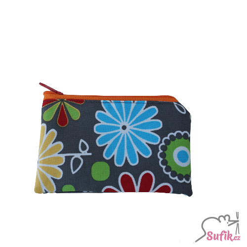 Kapsička na zip 11x16 cm louka /oranžová