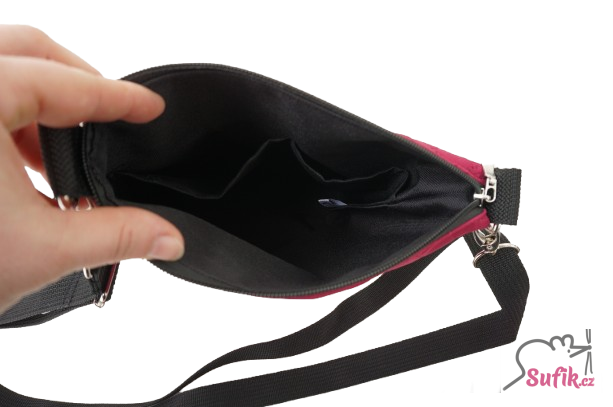 Kabelka crossbody A5 vínová