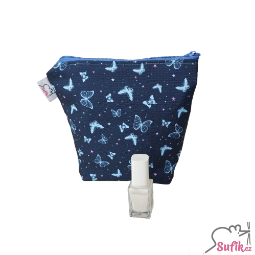 Kosmetická taštička motýlci na modré