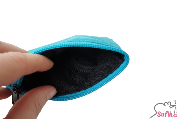 Kapsička na zip 8x13,5 cm tyrkysový prošev
