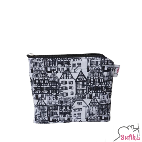 Kapsička na zip 17x19 cm domečky