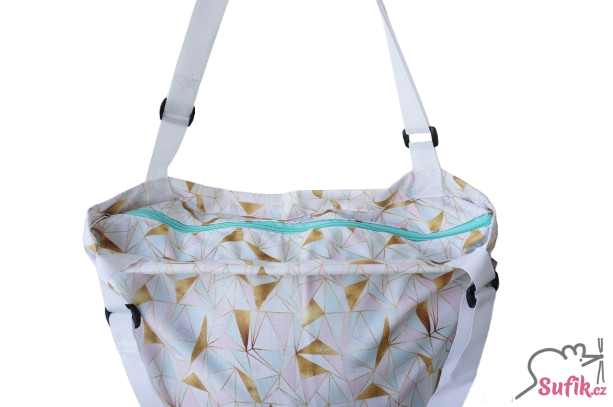 Nákupní taška na zip pastelové trojúhelníky