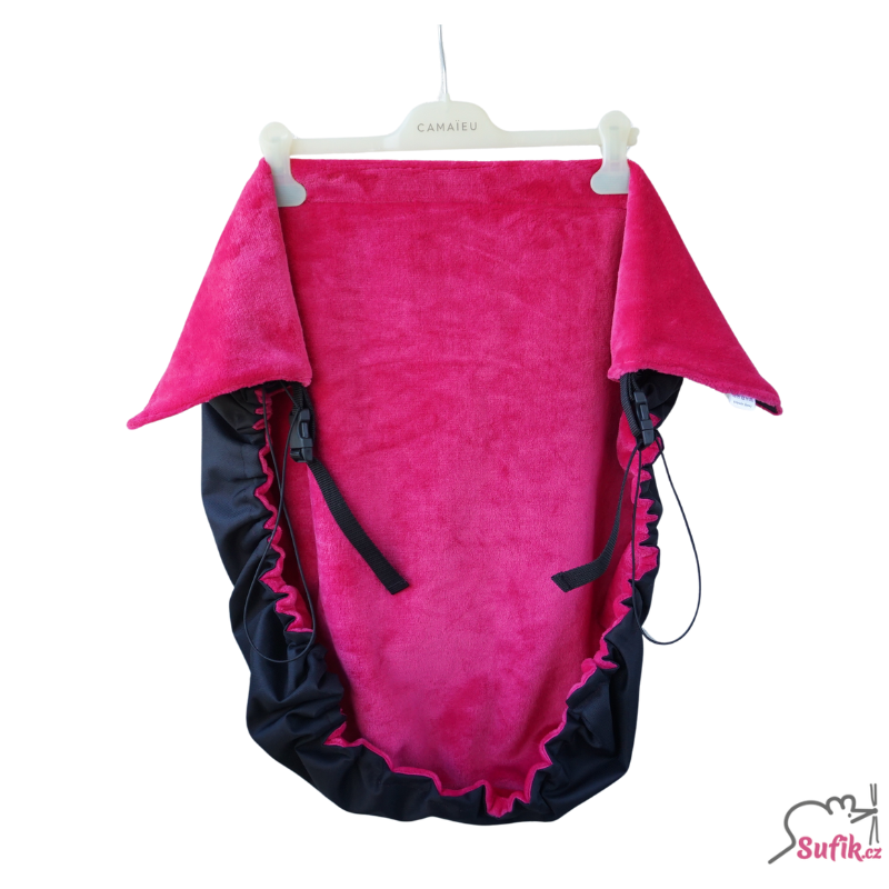 Nepadací deka černá/růžová