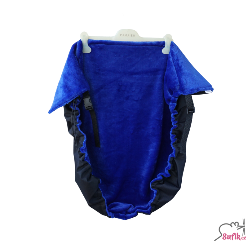 Nepadací deka černá/modrá