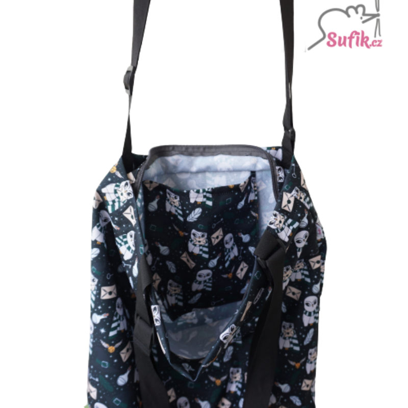 Nákupní taška na zip kouzelnická zelená