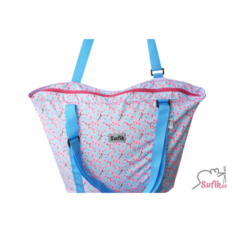 XXL nákupní taška lehká, skládací, se zipem sakury