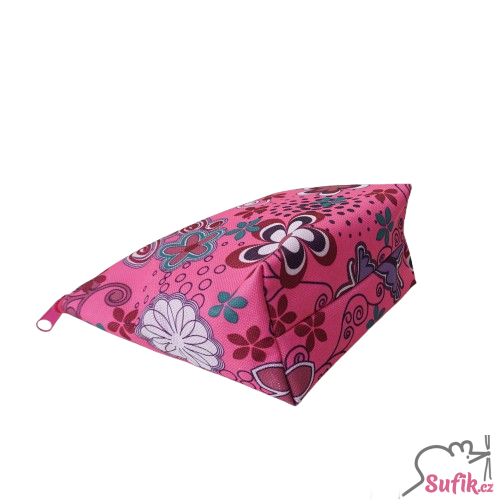 Kosmetická taštička růžová s květy