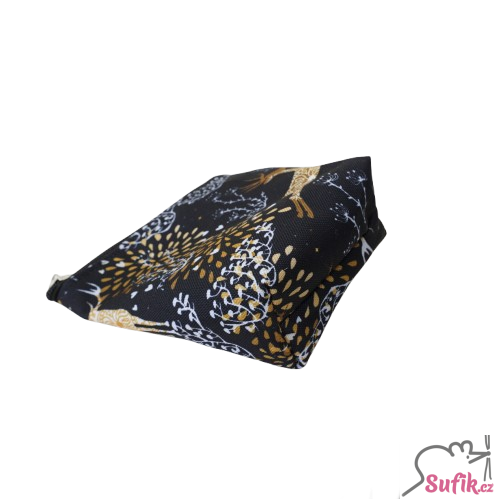 Kosmetická taštička zlatí jeleni na černé 1