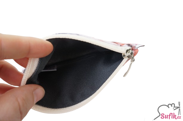 Kapsička na zip 10x13 cm lapače snů na šedé