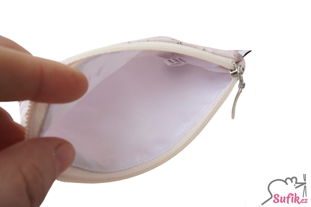 Kapsička na zip 12,5x15,5 cm kytky na béžové