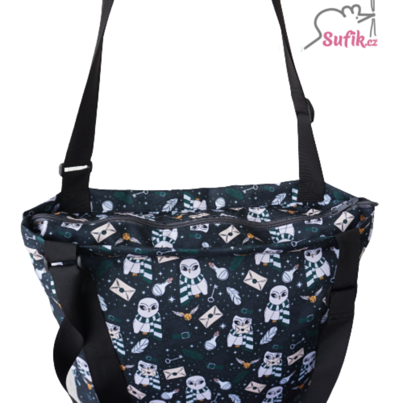 Nákupní taška na zip kouzelnická zelená