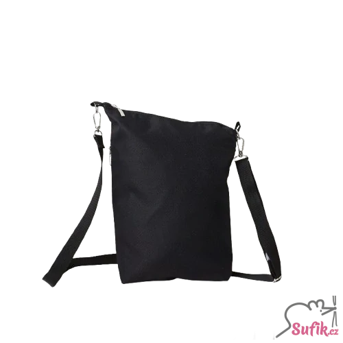 Kabelka A4 černá barevný puntík/černá záda