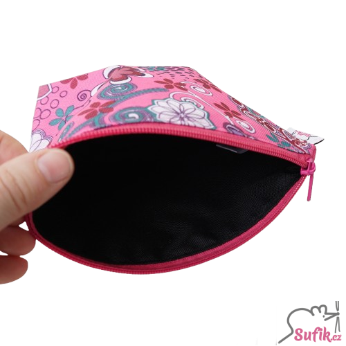 Kosmetická taštička růžová s květy