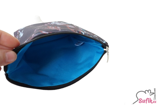 Kosmetická taštička tyrkysoví jeleni na šedé
