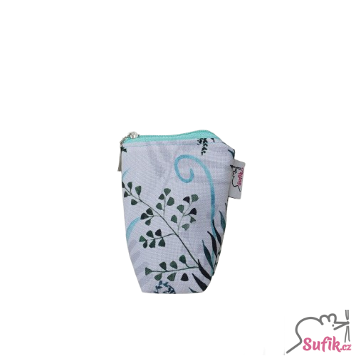 Kosmetická taštička kapradí na sv. šedé