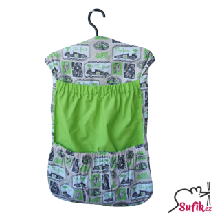 Kapsář do školky na ramínko úzký veteráni/zelená