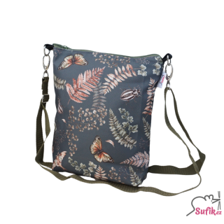 Kabelka crossbody A5 khaki kapradí