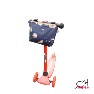 Brašnička na kolo vel. M modrá se sovou a dopisem