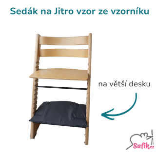 Sedák na rostoucí židli JITRO větší deska vzor ze vzorníku