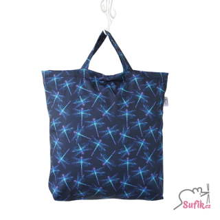 Nákupní taška na zip, krátká ucha vážky