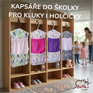 Kapsář do školky na ramínko úzký na přání (foto ilustrační)